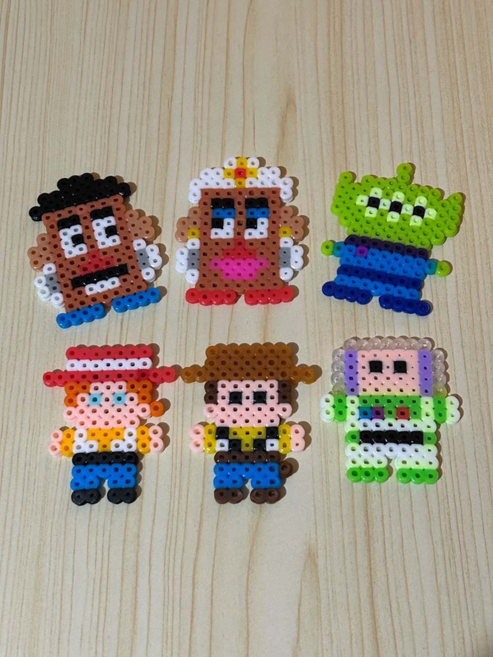 Handmade Novelty Fridge Magnets Perler Beads Set of 6